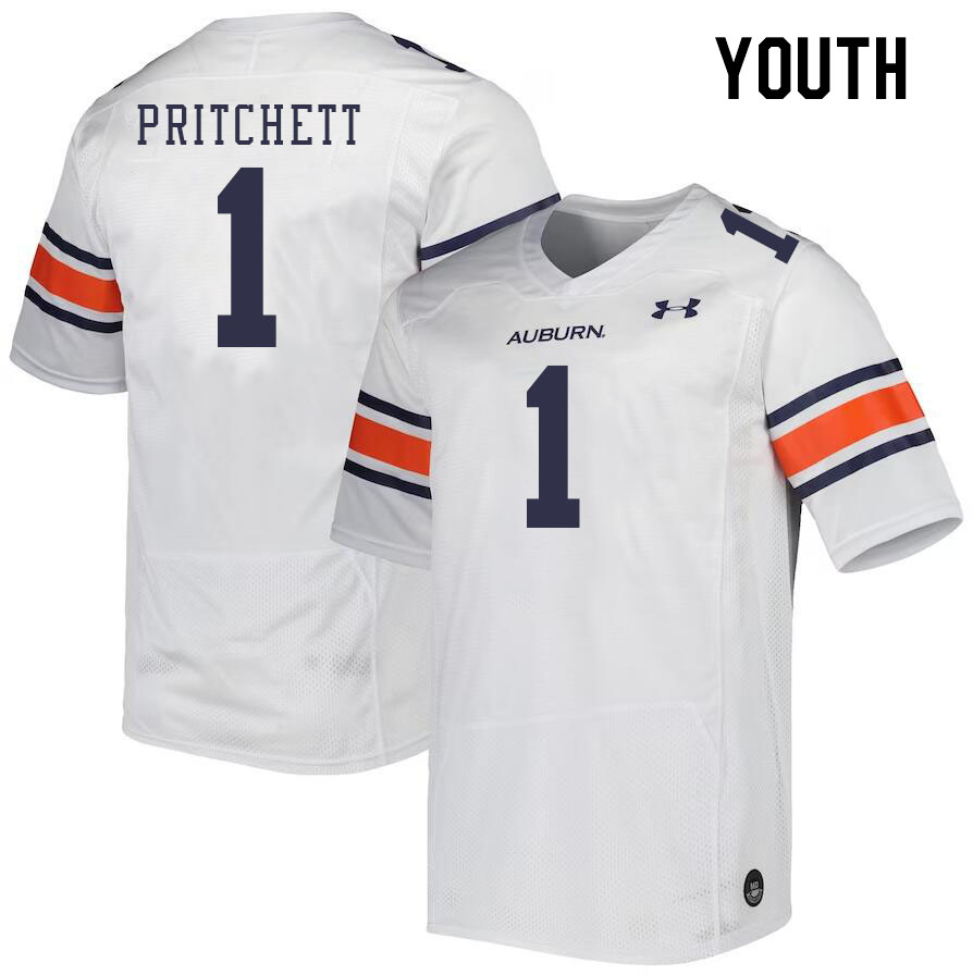 Youth #1 Nehemiah Pritchett Auburn Tigers College Football Jerseys Stitched Sale-White - Click Image to Close